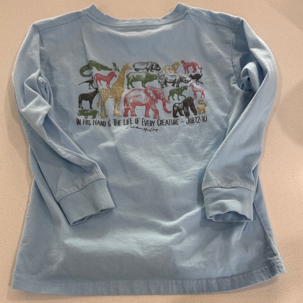 Cardin McCoy 
Kids Light Blue Animal Graphic Long Sleeve Tee